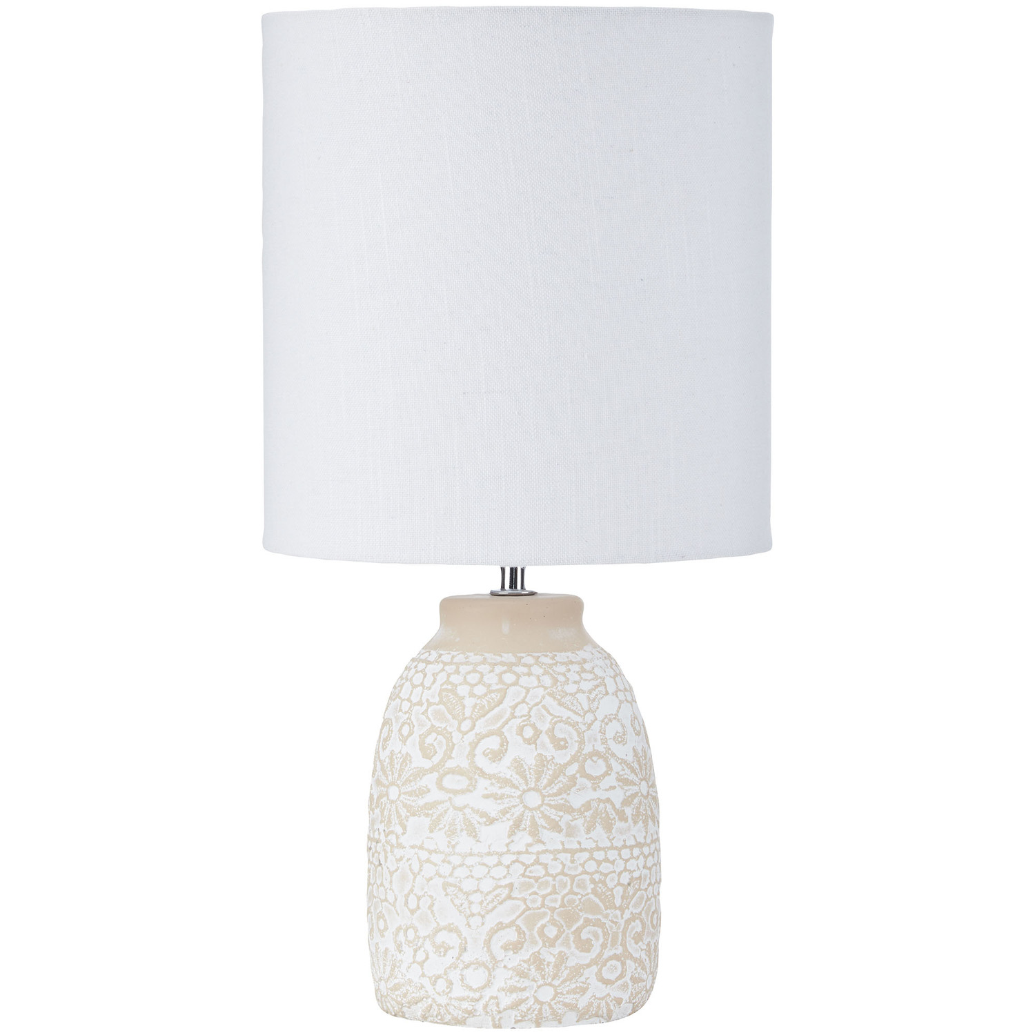 47.5cm Reiss Linen & Concrete Table Lamp