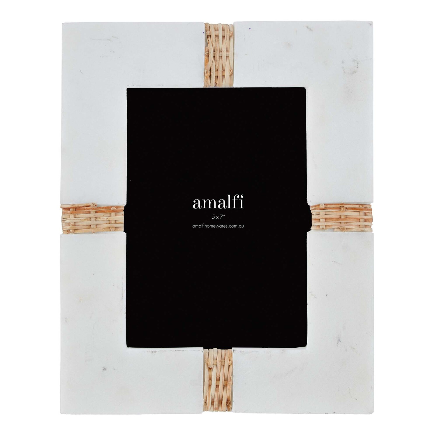 The Home Collective Marble & Rattan Photo Frame