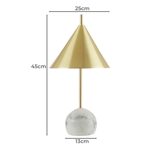 28cm Fabler Brass & Marble Table Lamp