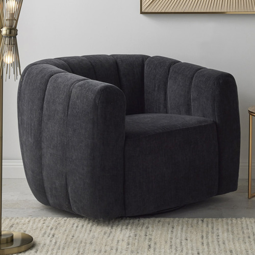 Voros Upholstered Swivel Armchair