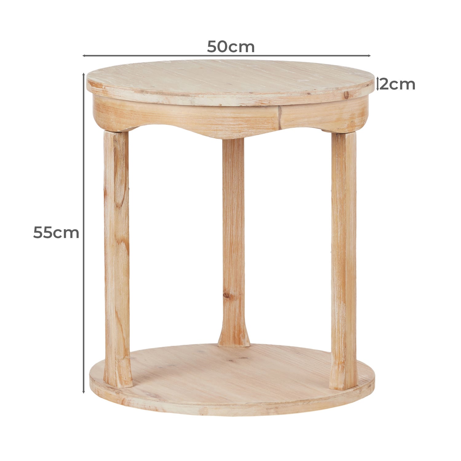 Mayra Fir Wood Side Table