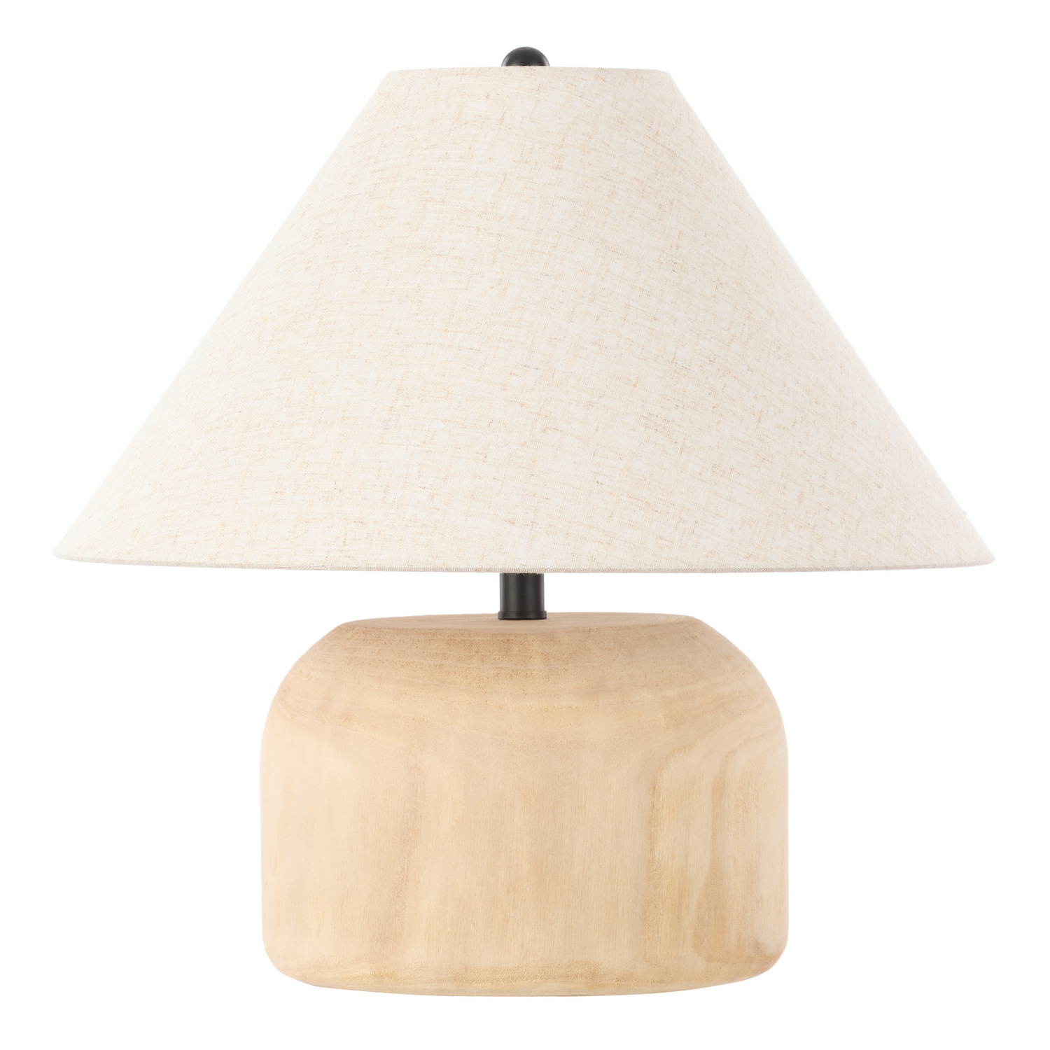 40cm Round Kaybug Rubber Wood Table Lamp