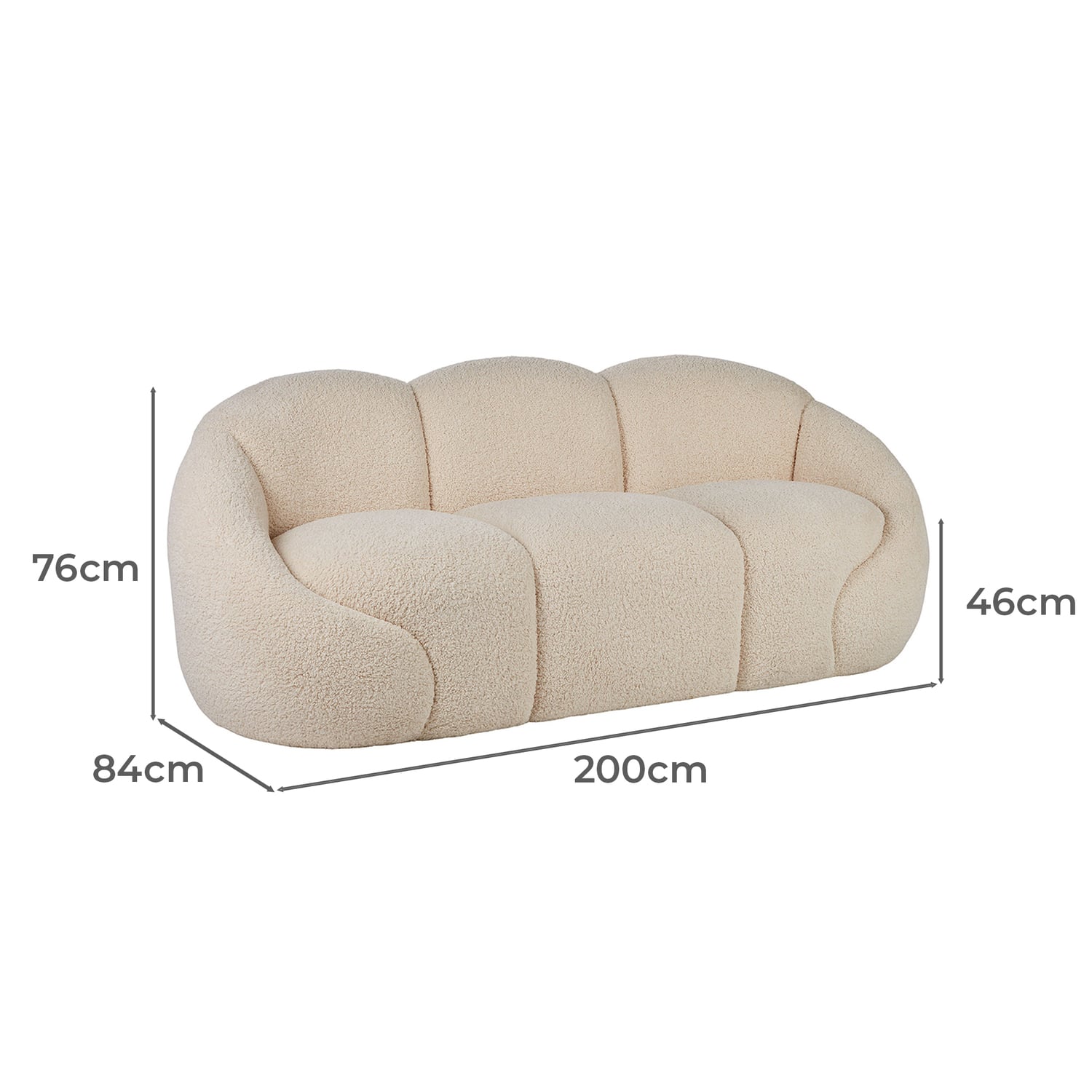 Acacius 3 Seater Upholstered Sofa
