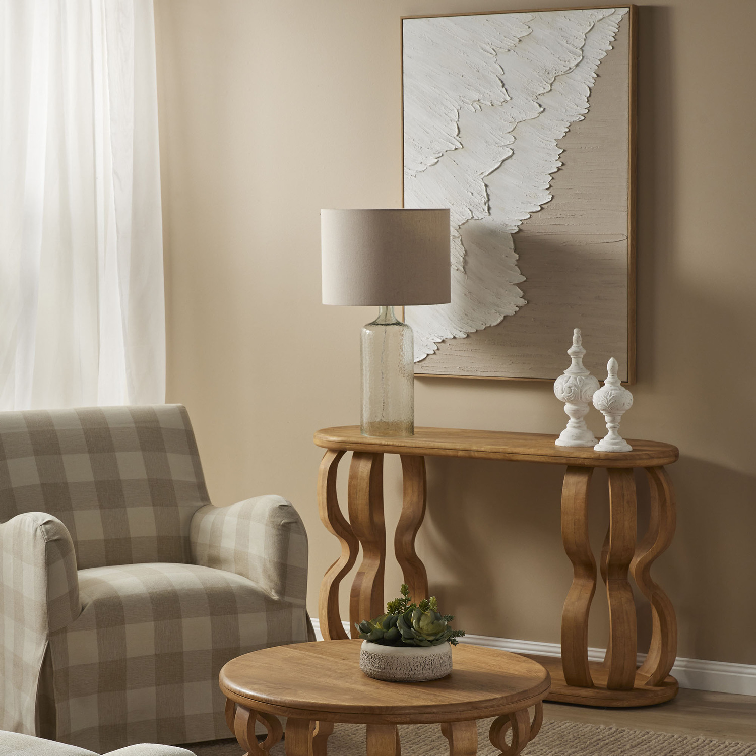 Machias Glass & Linen Table Lamp