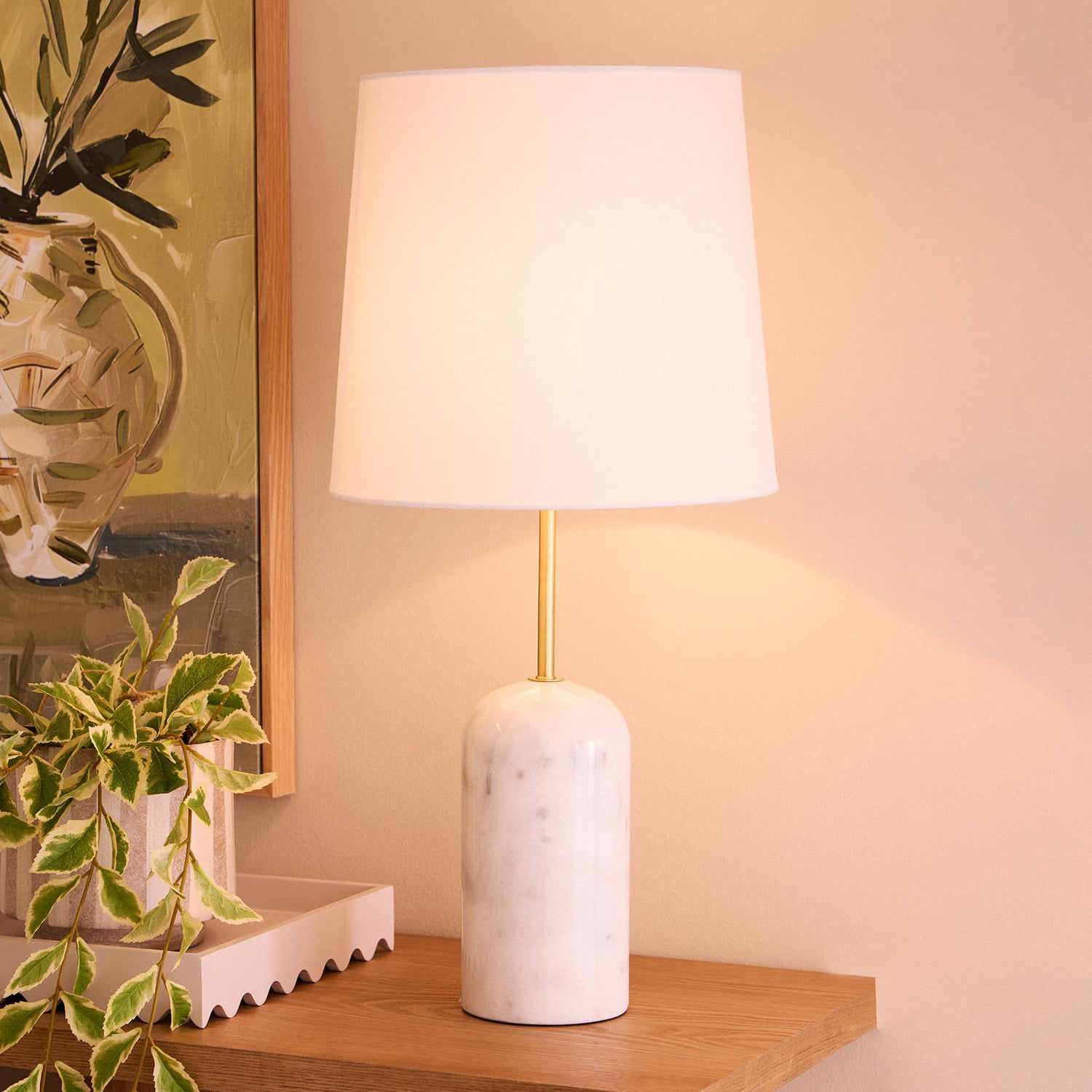 Malcolm Resin & Linen Table Lamp