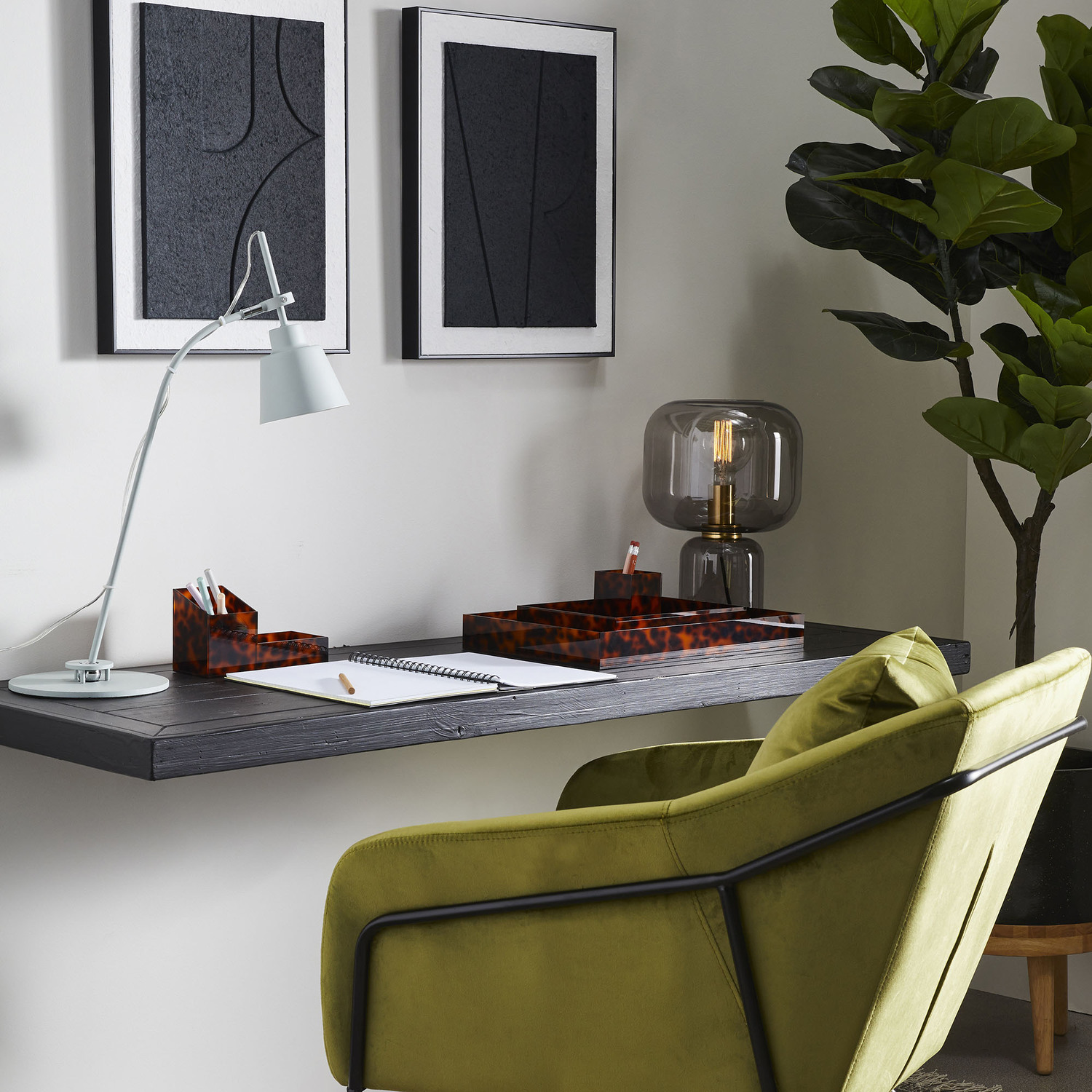 35cm Marcelle Glass Table Lamp