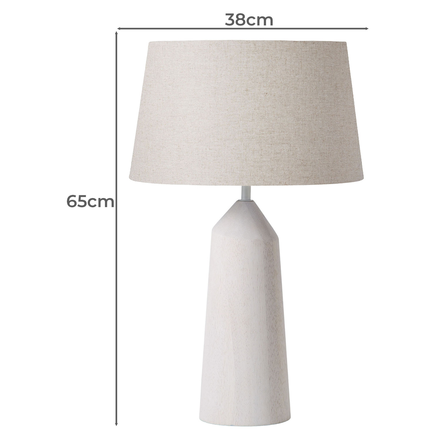 Coney Rubberwood & Linen Table Lamp