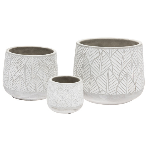 3 Piece Botanical Bliss Ceramic Planter Set