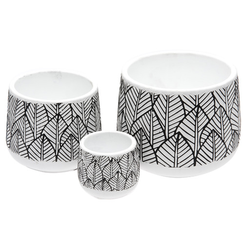 3 Piece Botanical Bliss Ceramic Planter Set
