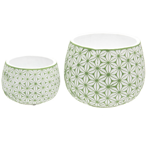 2 Piece Mayon Ceramic Planter Set