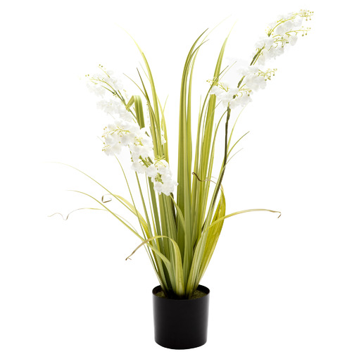 80cm Potted Faux Bellflower Grass