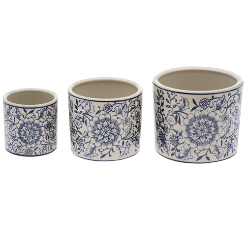 3 Piece Tuscany Ceramic Plant Pot Set | Temple & Webster