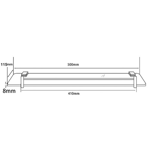 Chrome Gama Glass Shelf