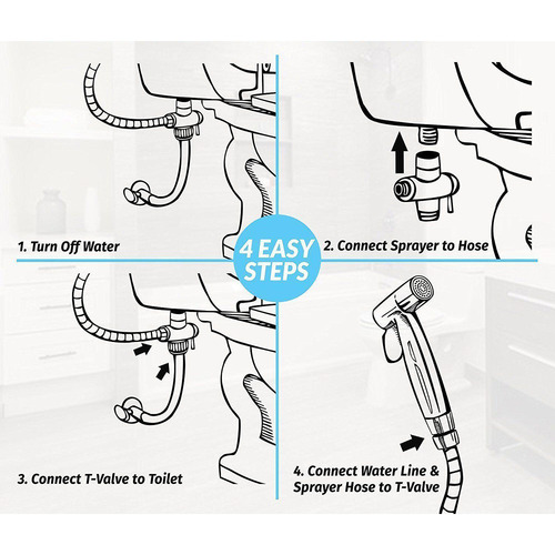 Expert Homewares Toilet Bidet Spray Kit with Diverter Temple & ster