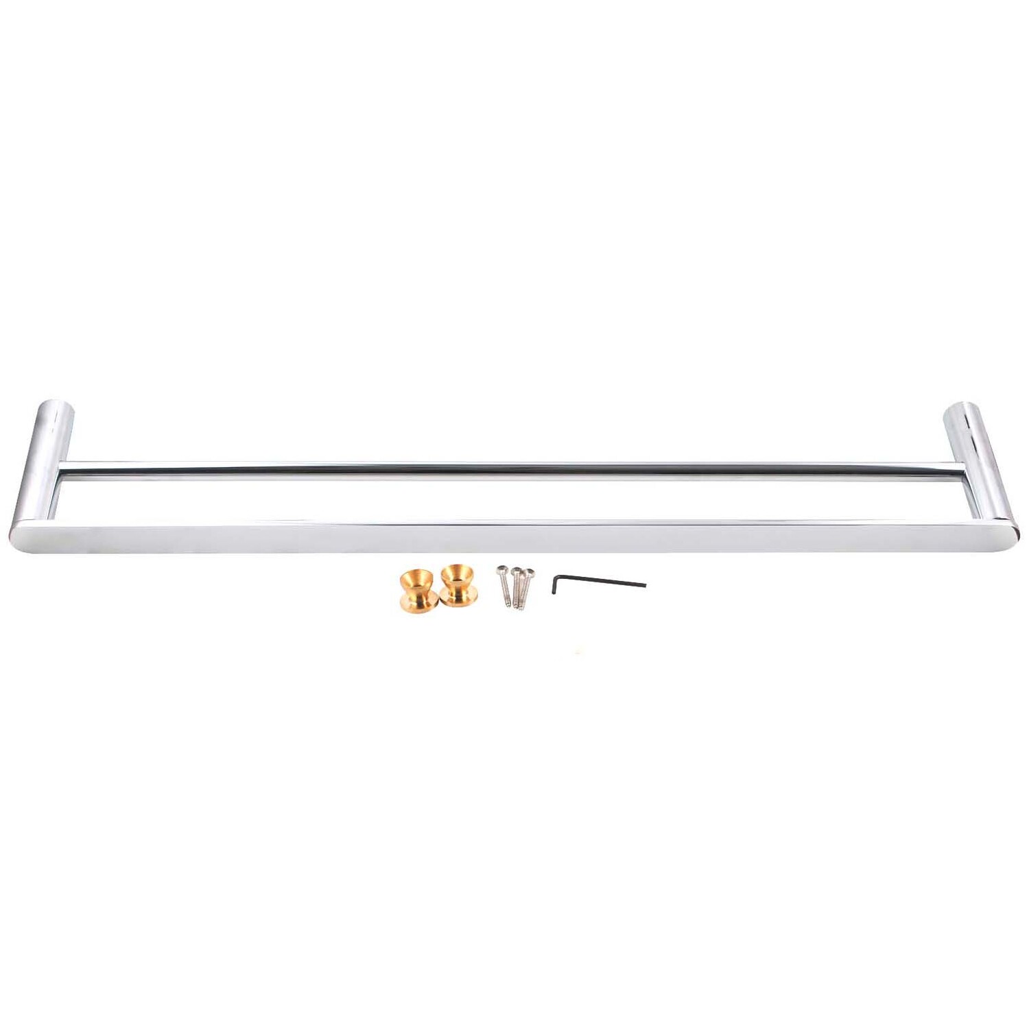 Chrome Rumia Double Bar Wall Mounted Stainless Steel Towel Rail