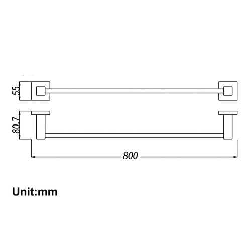 Ottimo Single Bar Wall Mounted Stainless Steel Towel Rail
