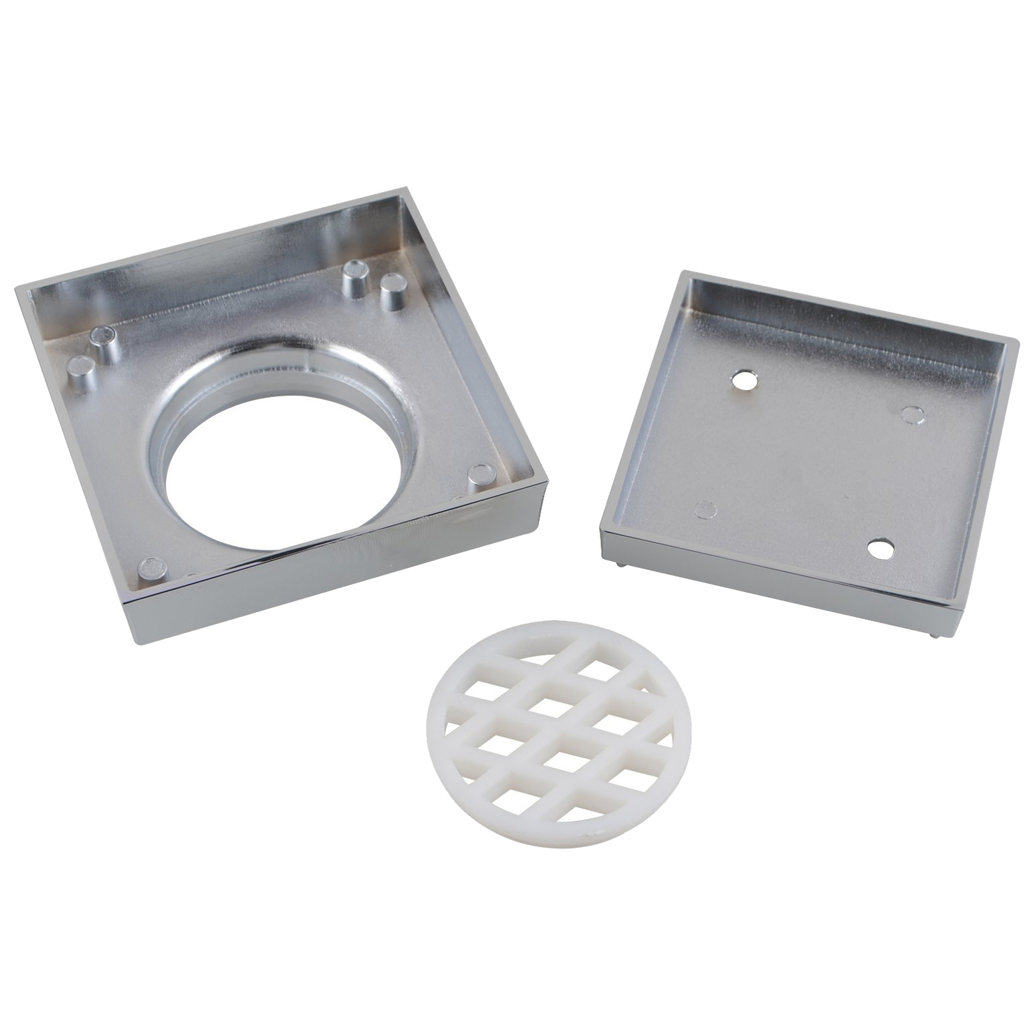 115 x 115cm Chrome Tile Insert Shower Grate Floor Drain