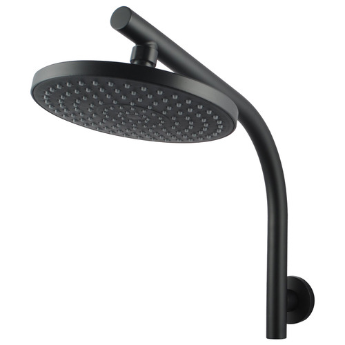 2 Piece Round Shower Head & Gooseneck Wall Shower Arm Set