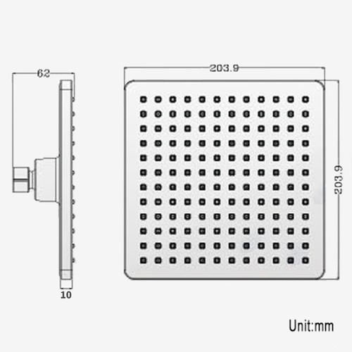 2 Piece Square Shower Head & Arm Set