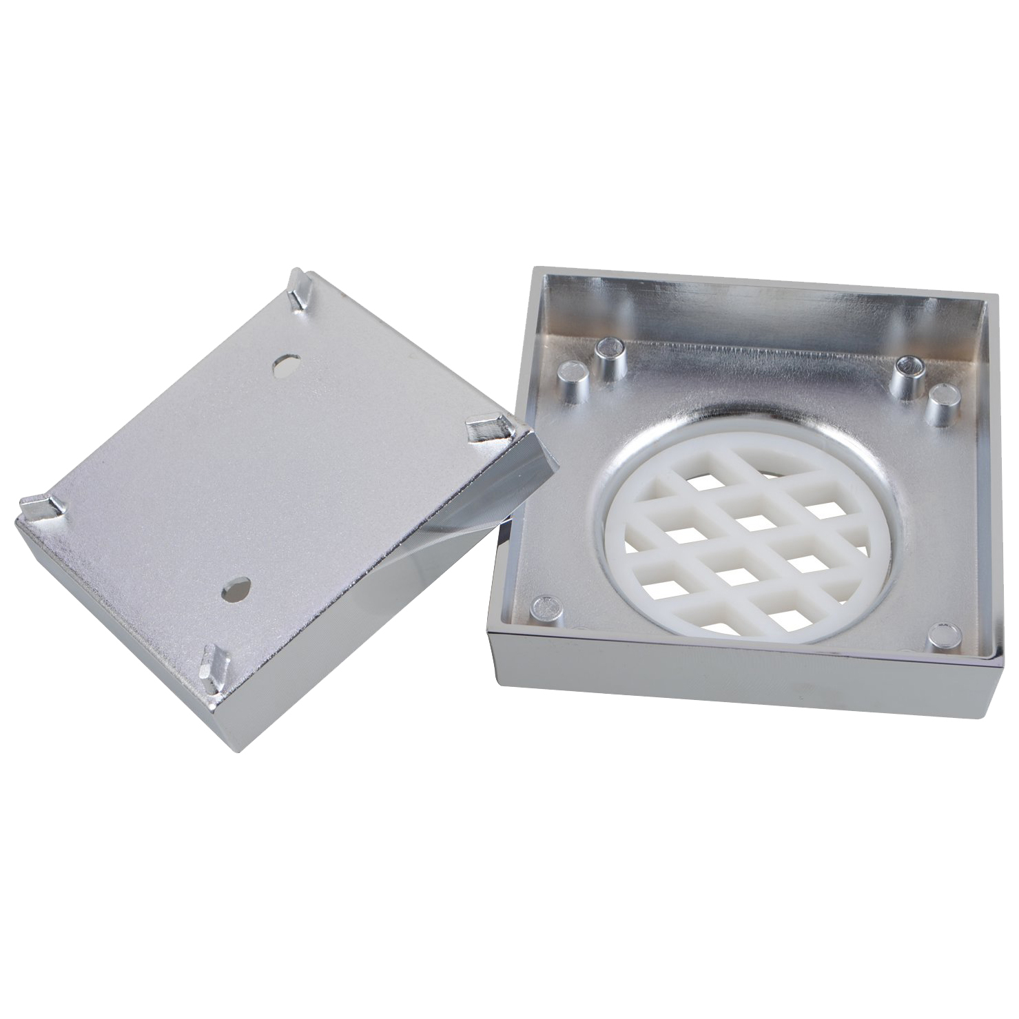 115 x 115cm Chrome Tile Insert Shower Grate Floor Drain