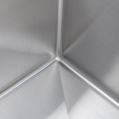 Silver Satin Rectangular 77cm Stainless Steel Double Sink