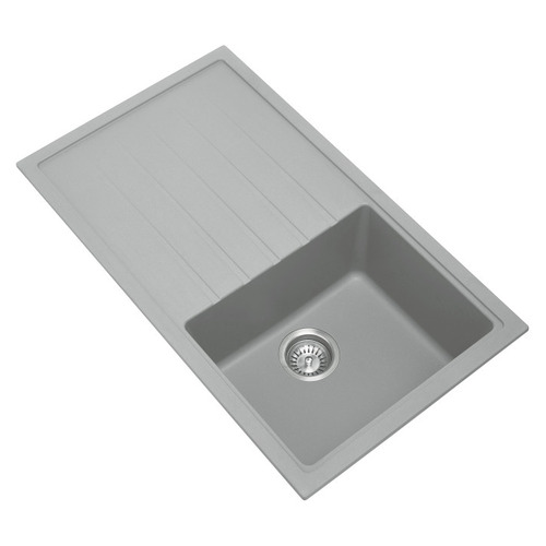 Carysil 86cm Granite Single Kitchen Sink with Drainboard