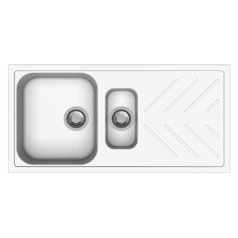Granite Double Kitchen Sink with Drainboard