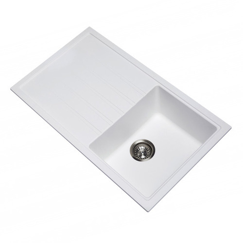 Carysil 86cm Granite Single Kitchen Sink with Drainboard