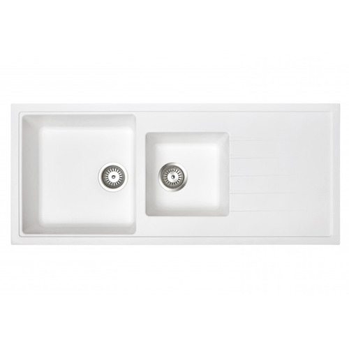Carysil 20.5cm Granite Double Kitchen Sink with Drainboard