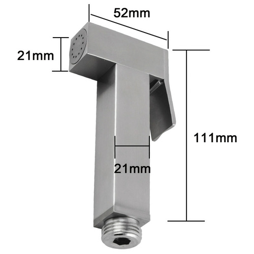 Brushed Nickel Square Toilet Bidet Spray with PVC Hose