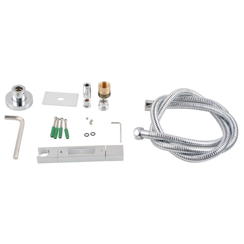 Square Wide Twin Shower Rail with Diverter Top Water Inlet