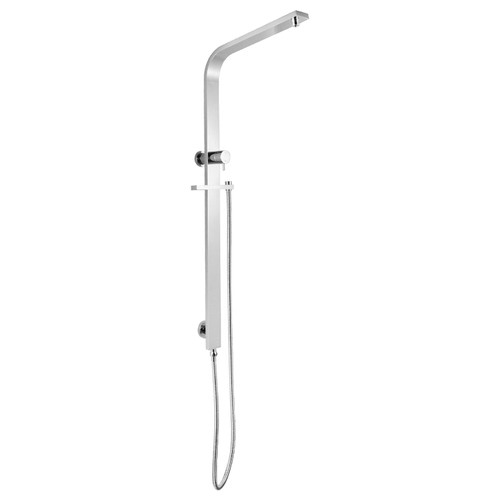 Square Wide Twin Shower Rail with Diverter Top Water Inlet