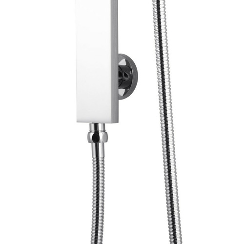 Square Wide Twin Shower Rail with Diverter Top Water Inlet