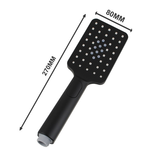 Black Square Wall Mounted Sliding Rail & Square 5 Function Hand-Held Shower Set