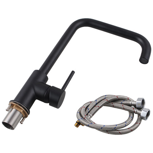 Expert Homewares Matte Black Gooseneck Kitchen Mixer Tap Temple & ster