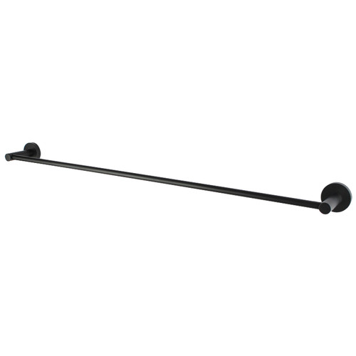 Black Round Euro Single Bar Pin Lever Towel Rail