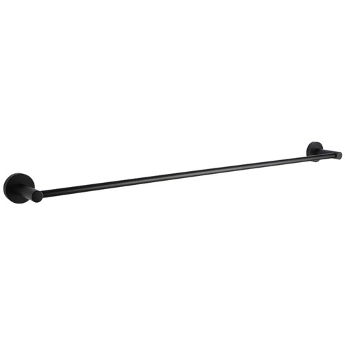 Black Round Euro Single Bar Pin Lever Towel Rail