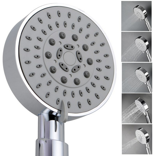 Chrome Round 5 Function ABS Handheld Shower with Hose