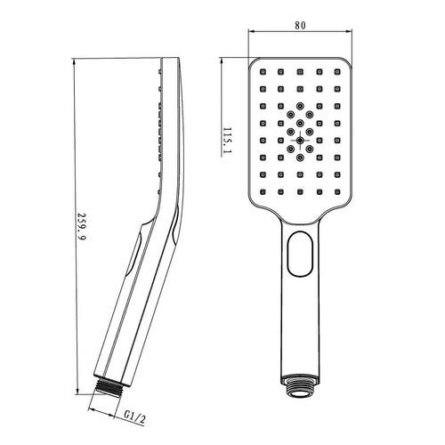 2 Piece 3 Function Hand-Held Shower Head & Hose Set