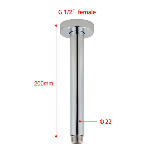 2 Piece Round Super-Slim Shower Head & Ceiling Shower Arm Set