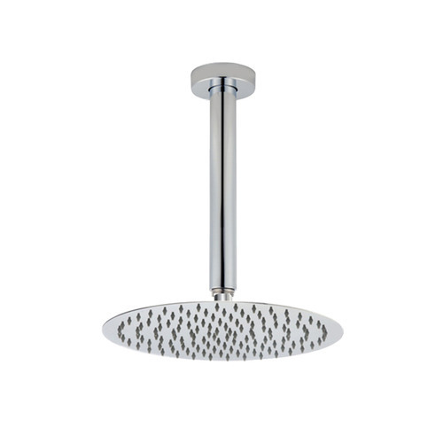 2 Piece Round Super-Slim Shower Head & Ceiling Shower Arm Set