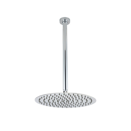 2 Piece Round Super-Slim Shower Head & Ceiling Shower Arm Set