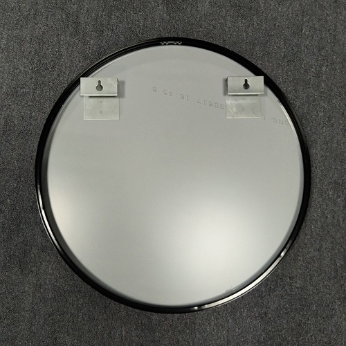 Black Round Aluminium Wall Mirror with Brackets