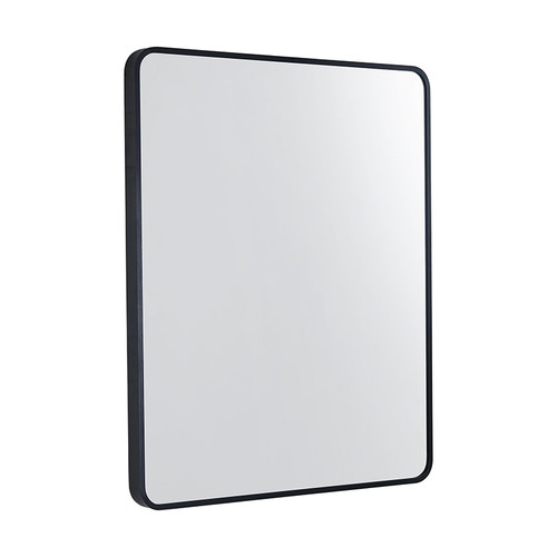 Black Rectangular Aluminium Wall Mirror with Brackets