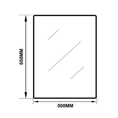 Black Rectangular Aluminium Wall Mirror with Brackets