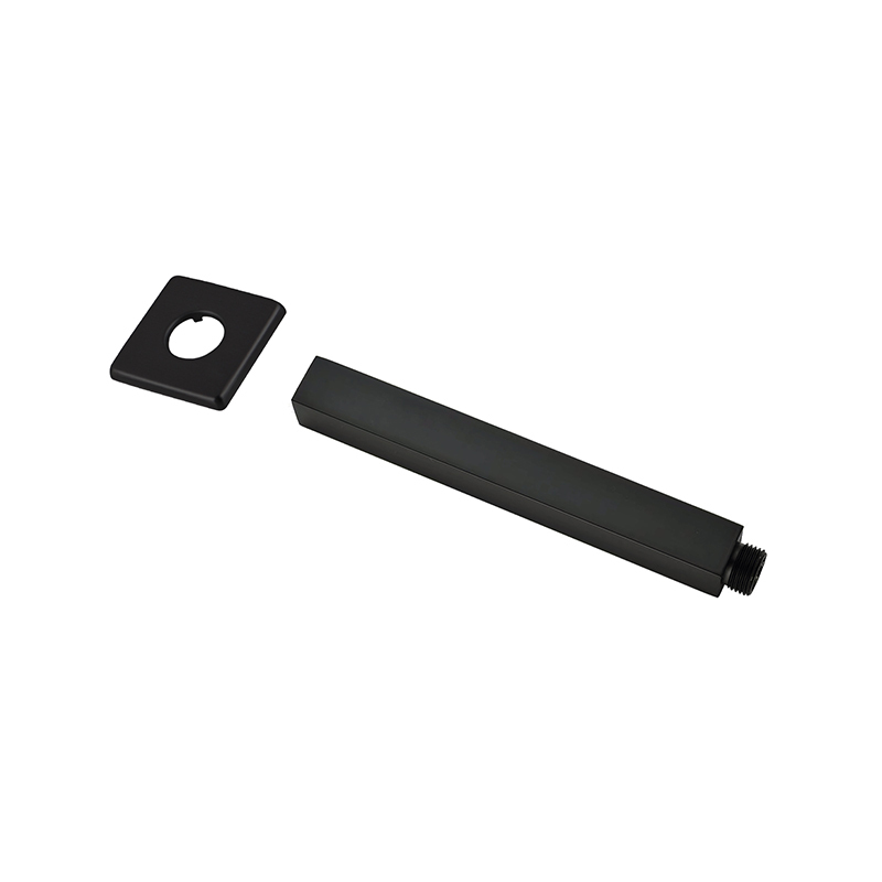 2 Piece Black Super-Slim Shower Head & Ceiling Shower Arm Set