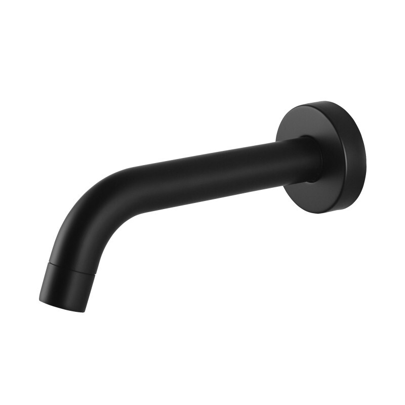3 Piece Black Wall Mounted Bath Spout & Tap Set