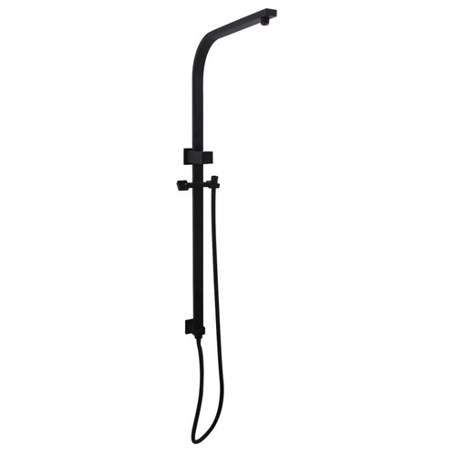 3 Piece Black Water Inlet Shower Rail Set
