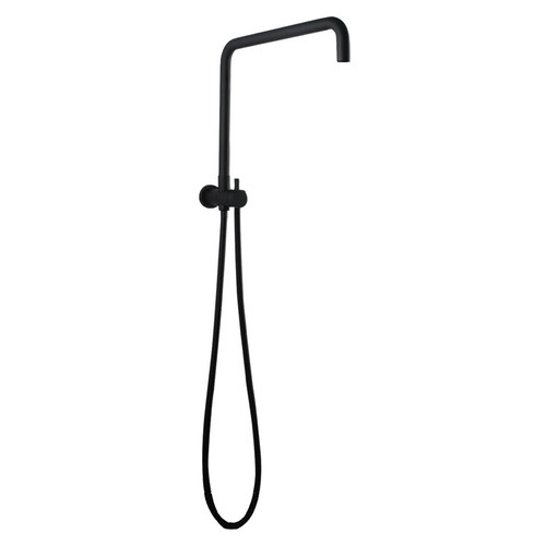 3 Piece Matte Black Water Inlet Shower Rail Set