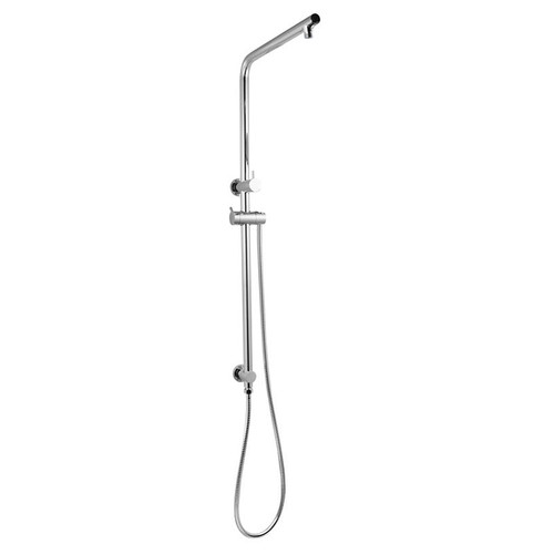 3 Piece Chrome Round Top Water Inlet Shower Rail Set Temple & ster